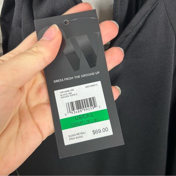 NWT Nine West Black Bow Back Tie Blouse Size L - Picture 9 of 12